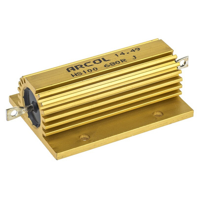 Arcol, 680Ω 100W Wire Wound Chassis Mount Resistor HS100 680R J ±5%