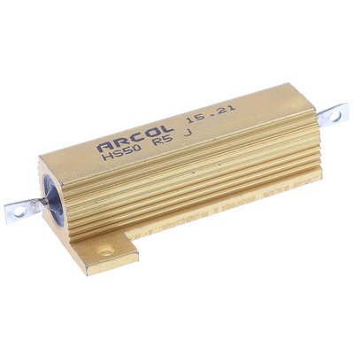 Arcol, 500mΩ 50W Wire Wound Chassis Mount Resistor HS50 R5 J ±5%