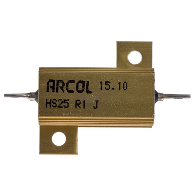 Arcol, 100mΩ 25W Wire Wound Chassis Mount Resistor HS25 R1 J ±5%