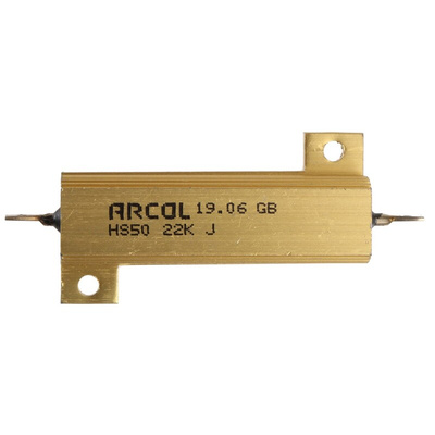 Arcol, 22kΩ 50W Wire Wound Chassis Mount Resistor HS50 22K J ±5%