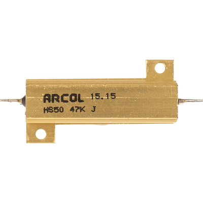 Arcol, 47kΩ 50W Wire Wound Chassis Mount Resistor HS50 47K J ±5%