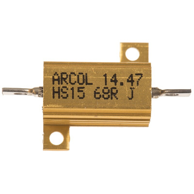 Arcol, 68Ω 15W Wire Wound Chassis Mount Resistor HS15 68R J ±5%