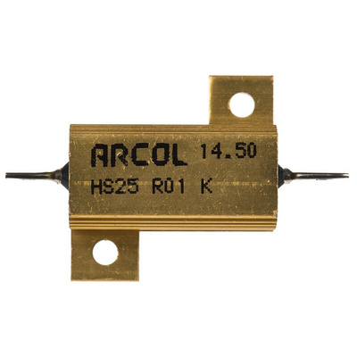 Arcol, 10mΩ 25W Wire Wound Chassis Mount Resistor HS25 R01 K ±10%