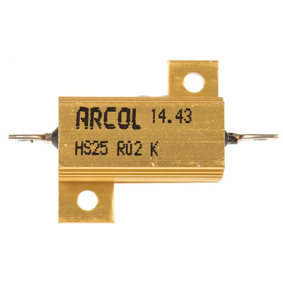 Arcol, 20mΩ 25W Wire Wound Chassis Mount Resistor HS25 R02 K ±10%