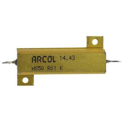 Arcol, 10mΩ 50W Wire Wound Chassis Mount Resistor HS50 R01 K ±10%