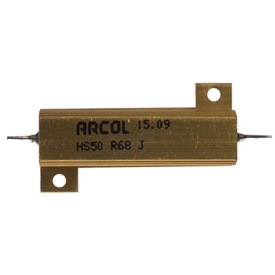 Arcol, 680mΩ 50W Wire Wound Chassis Mount Resistor HS50 R68 J ±5%