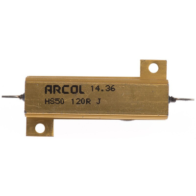 Arcol, 120Ω 50W Wire Wound Chassis Mount Resistor HS50 120R J ±5%