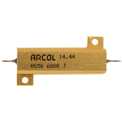 Arcol, 680Ω 50W Wire Wound Chassis Mount Resistor HS50 680R J ±5%