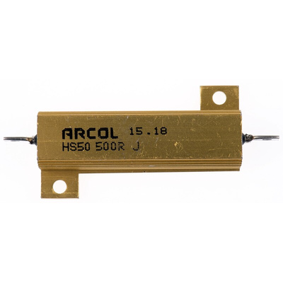 Arcol, 500Ω 50W Wire Wound Chassis Mount Resistor HS50 500R J ±5%