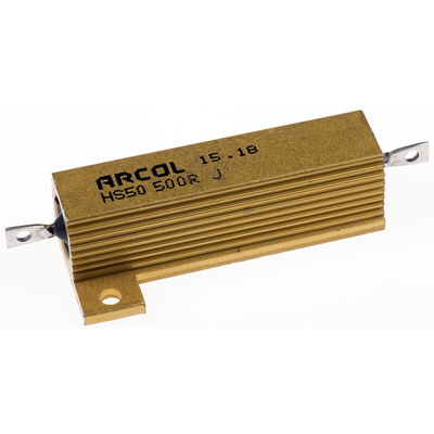 Arcol, 500Ω 50W Wire Wound Chassis Mount Resistor HS50 500R J ±5%