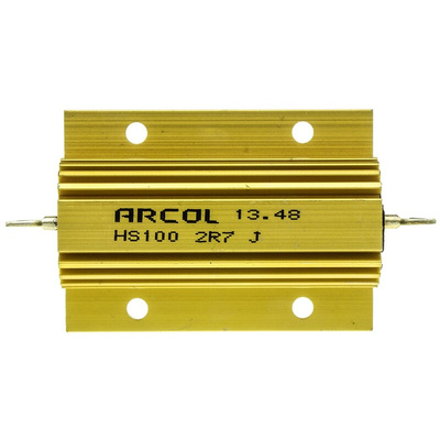 Arcol, 2.7Ω 100W Wire Wound Chassis Mount Resistor HS100 2R7 J ±5%