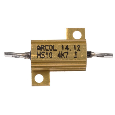 Arcol, 4.7kΩ 10W Wire Wound Chassis Mount Resistor HS10 4K7 J ±5%