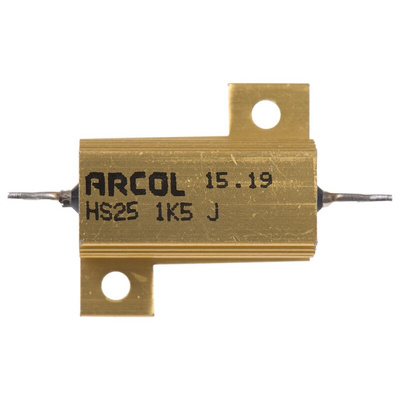 Arcol, 1.5kΩ 25W Wire Wound Chassis Mount Resistor HS25 1K5 J ±5%
