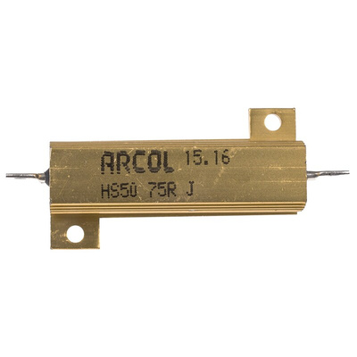 Arcol, 75Ω 50W Wire Wound Chassis Mount Resistor HS50 75R J ±5%
