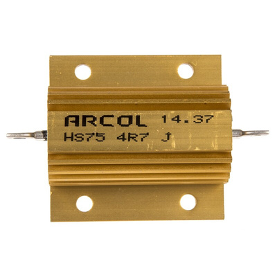 Arcol, 4.7Ω 75W Wire Wound Chassis Mount Resistor HS75 4R7 J ±5%