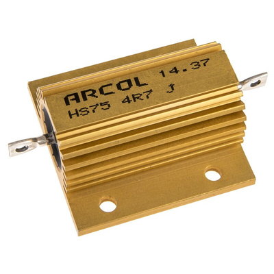 Arcol, 4.7Ω 75W Wire Wound Chassis Mount Resistor HS75 4R7 J ±5%
