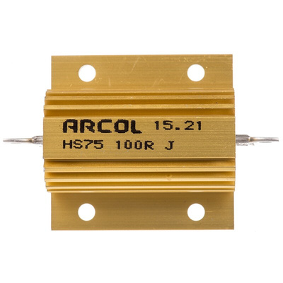 Arcol, 100Ω 75W Wire Wound Chassis Mount Resistor HS75 100R J ±5%
