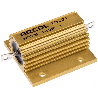 Arcol, 100Ω 75W Wire Wound Chassis Mount Resistor HS75 100R J ±5%