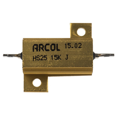 Arcol, 15kΩ 25W Wire Wound Chassis Mount Resistor HS25 15K J ±5%