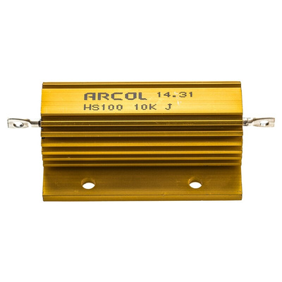 Arcol, 10kΩ 100W Wire Wound Chassis Mount Resistor HS100 10K J ±5%