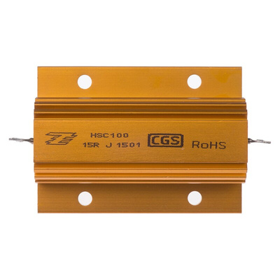TE Connectivity, 15Ω 100W Wire Wound Chassis Mount Resistor HSC10015RJ ±5%
