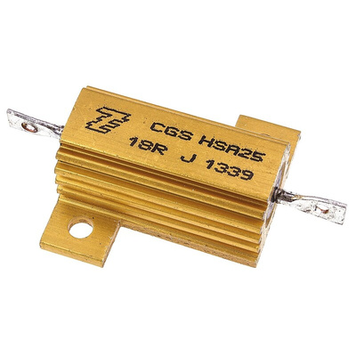 TE Connectivity, 18Ω 25W Wire Wound Chassis Mount Resistor HSA2518RJ ±5%