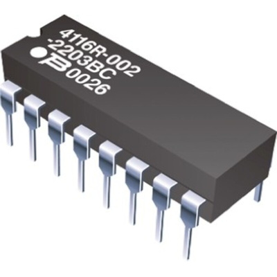 Bourns, 4100R 33Ω ±1Ω Isolated Resistor Array, 8 Resistors, 2.25W total, DIP, Through Hole