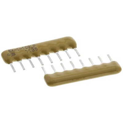 Bourns, 4600X 1kΩ ±2% Bussed Resistor Array, 7 Resistors, 1W total, SIP, Through Hole