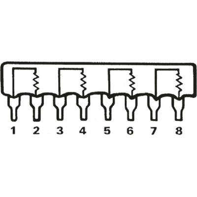 Bourns, 4600X 100Ω ±2% Isolated Resistor Array, 4 Resistors, 1W total, SIP, Through Hole