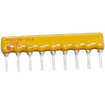 Bourns, 4600X 100Ω ±2% Bussed Resistor Array, 8 Resistors, 1.13W total, SIP, Through Hole