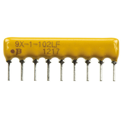 Bourns, 4600X 1kΩ ±2% Bussed Resistor Array, 8 Resistors, 1.13W total, SIP, Through Hole