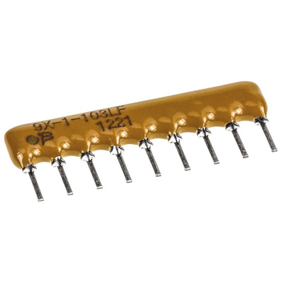 Bourns, 4600X 10kΩ ±2% Bussed Resistor Array, 8 Resistors, 1.13W total, SIP, Through Hole