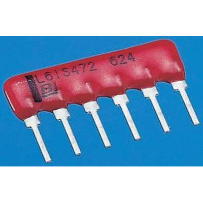 Bourns Bussed Resistor Network 100Ω ±2% 9 Resistors, 1.25W Total, SIP package 4600X Through Hole