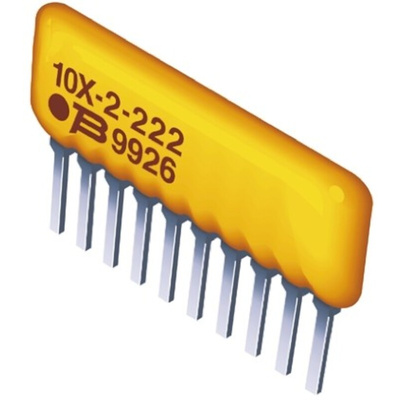 Bourns, 4600X 10kΩ ±2% Isolated Resistor Array, 5 Resistors, 1.25W total, SIP, Through Hole