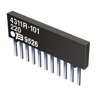 Bourns, 4300R 1kΩ ±2% Isolated Resistor Array, 4 Resistors, 1W total, SIP, Pin