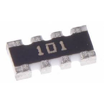 Bourns 100Ω Resistor Array, 4 Resistors, 0.25W total, 1206 (3216M), Convex