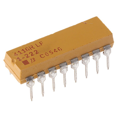 Bourns, 4100R 2.2kΩ ±2% Isolated Resistor Array, 8 Resistors, 2.25W total, DIP, Through Hole