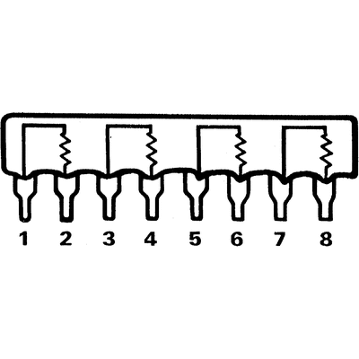 Bourns, 4600X 6.8kΩ ±2% Isolated Resistor Array, 4 Resistors, 1W total, SIP, Through Hole