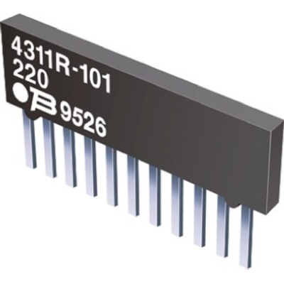 Bourns, 4300R 100kΩ ±2% Bussed Resistor Array, 8 Resistors, 1.13W total, SIP, Through Hole