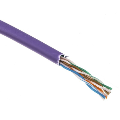 Molex Premise Networks Cat5e Ethernet Cable, U/UTP, Purple LSZH Sheath, 305m