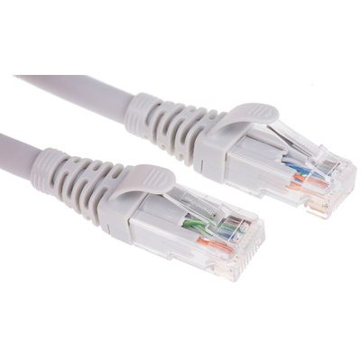Brand-Rex Cat6 Male RJ45 to Male RJ45 Ethernet Cable, U/UTP, Grey LSZH Sheath, 1m