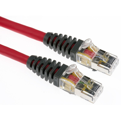Brand-Rex Cat6 Male RJ45 to Male RJ45 Ethernet Cable, S/FTP, Red LSZH Sheath, 2m