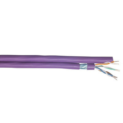 CAE Cat6a Ethernet Cable, F/FTP, Purple LSZH Sheath, 100m, Low Smoke Zero Halogen (LSZH)