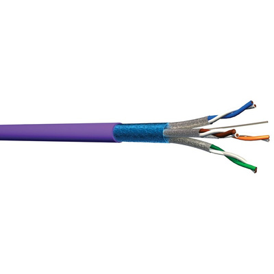 CAE Cat6a Ethernet Cable, F/FTP, Purple LSZH Sheath, 100m, Low Smoke Zero Halogen (LSZH)