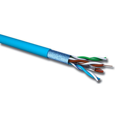 CAE Cat6 Ethernet Cable, F/UTP, Blue LSZH Sheath, 100m, Low Smoke Zero Halogen (LSZH)