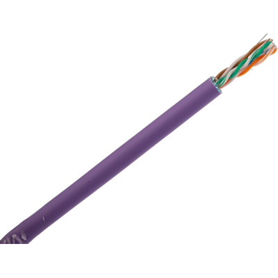 Molex Premise Networks Cat5e Ethernet Cable, F/UTP, Purple LSZH Sheath, 305m