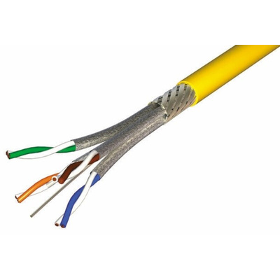 CAE Cat7a Ethernet Cable, S/FTP, Yellow LSZH Sheath, 100m, Flame Retardant, Low Smoke Zero Halogen (LSZH)