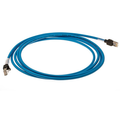 Omron Cat6a Male RJ45 to Male RJ45 Ethernet Cable, FTP, STP, Blue LSZH Sheath, 3m