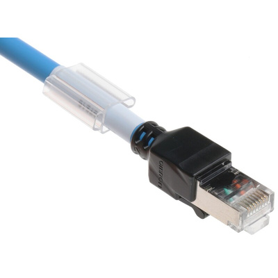 Omron Cat6a Male RJ45 to Male RJ45 Ethernet Cable, FTP, STP, Blue LSZH Sheath, 10m