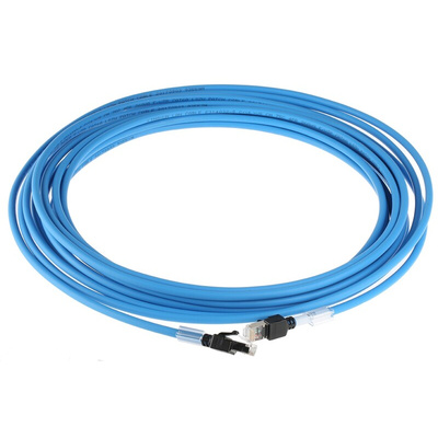 Omron Cat6a Male RJ45 to Male RJ45 Ethernet Cable, FTP, STP, Blue LSZH Sheath, 10m